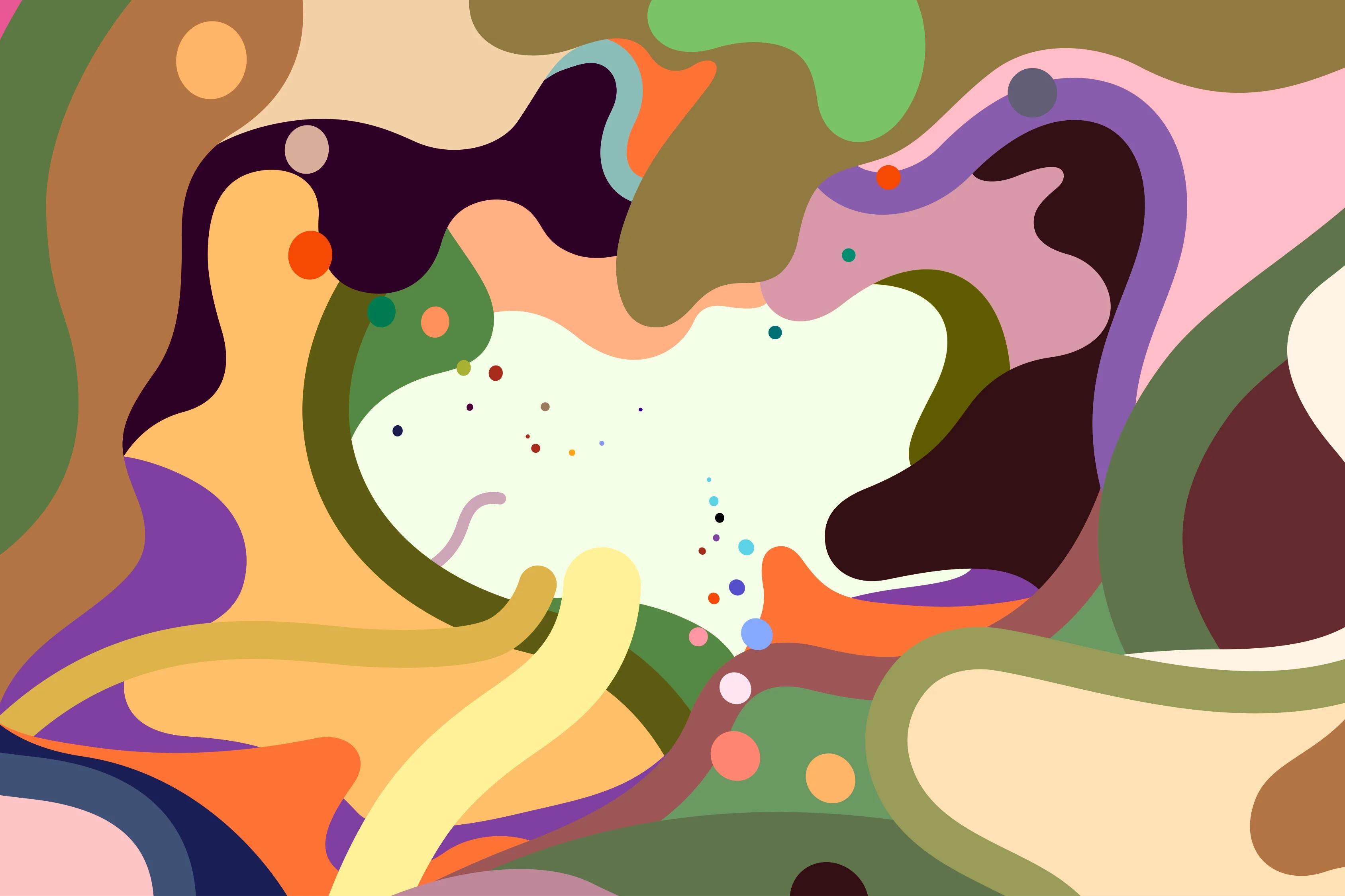 Colorful illustration of abstract shapes