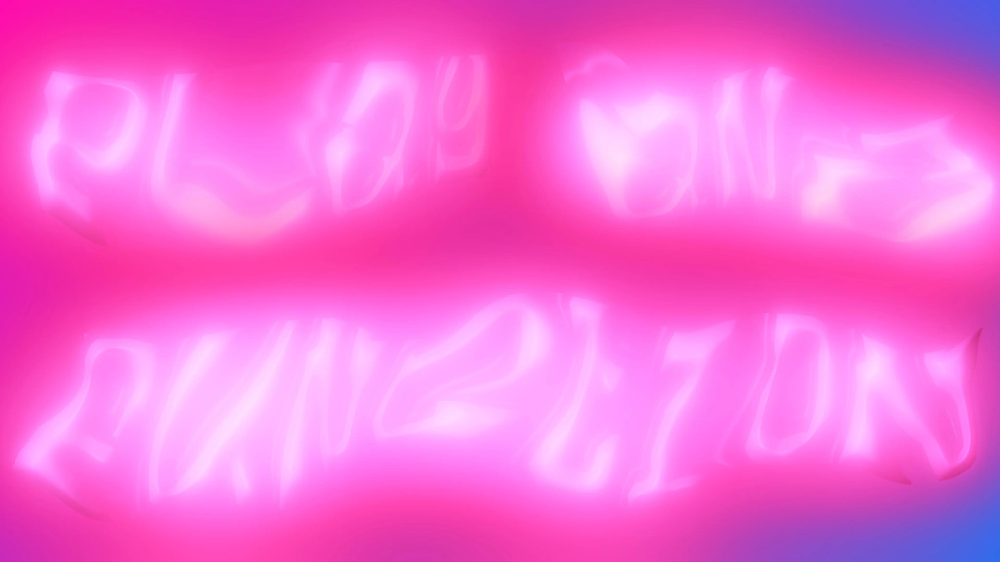 Abstract blurry typography in pink