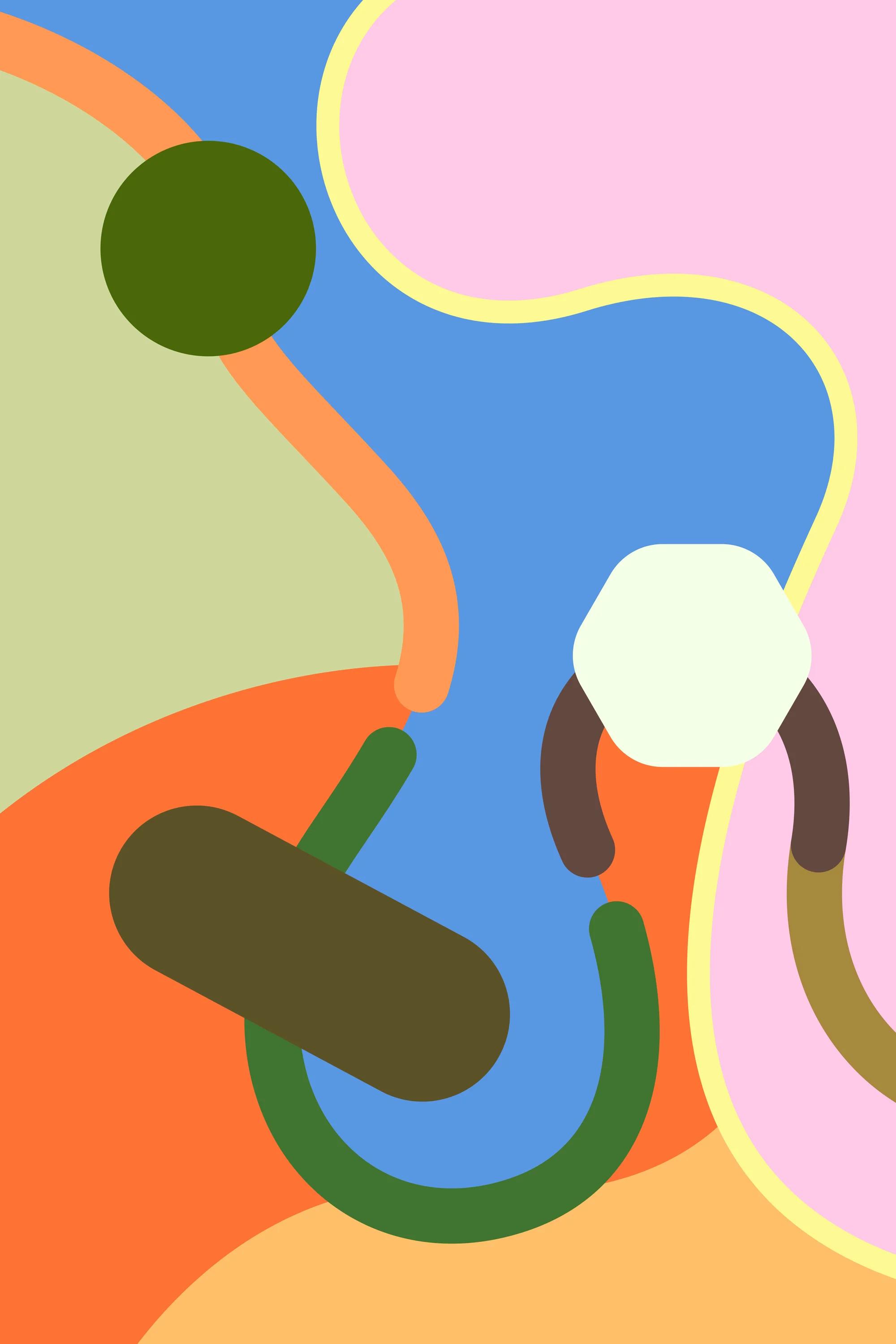 Illustration of colorful abstract shapes