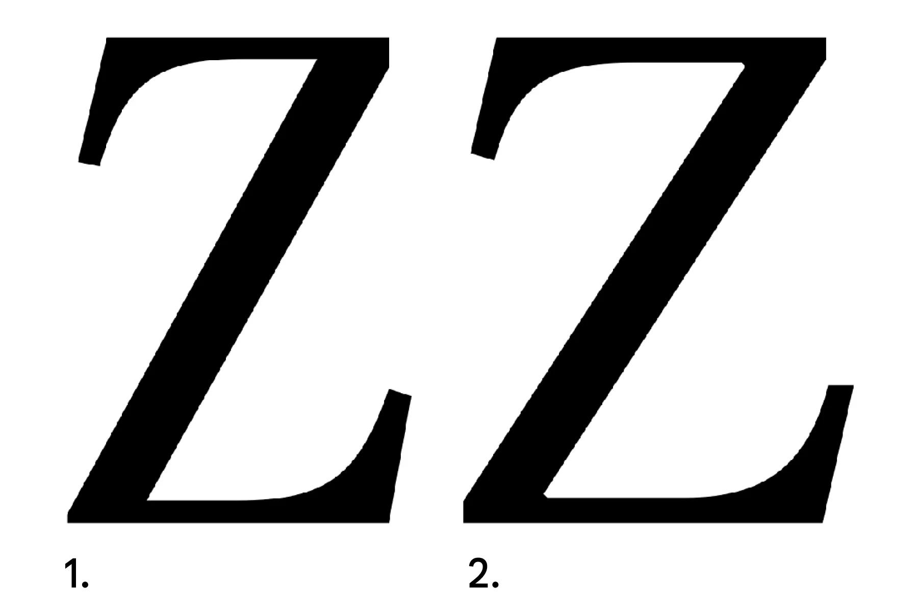 Dwie czarne wielkie litery „Z”