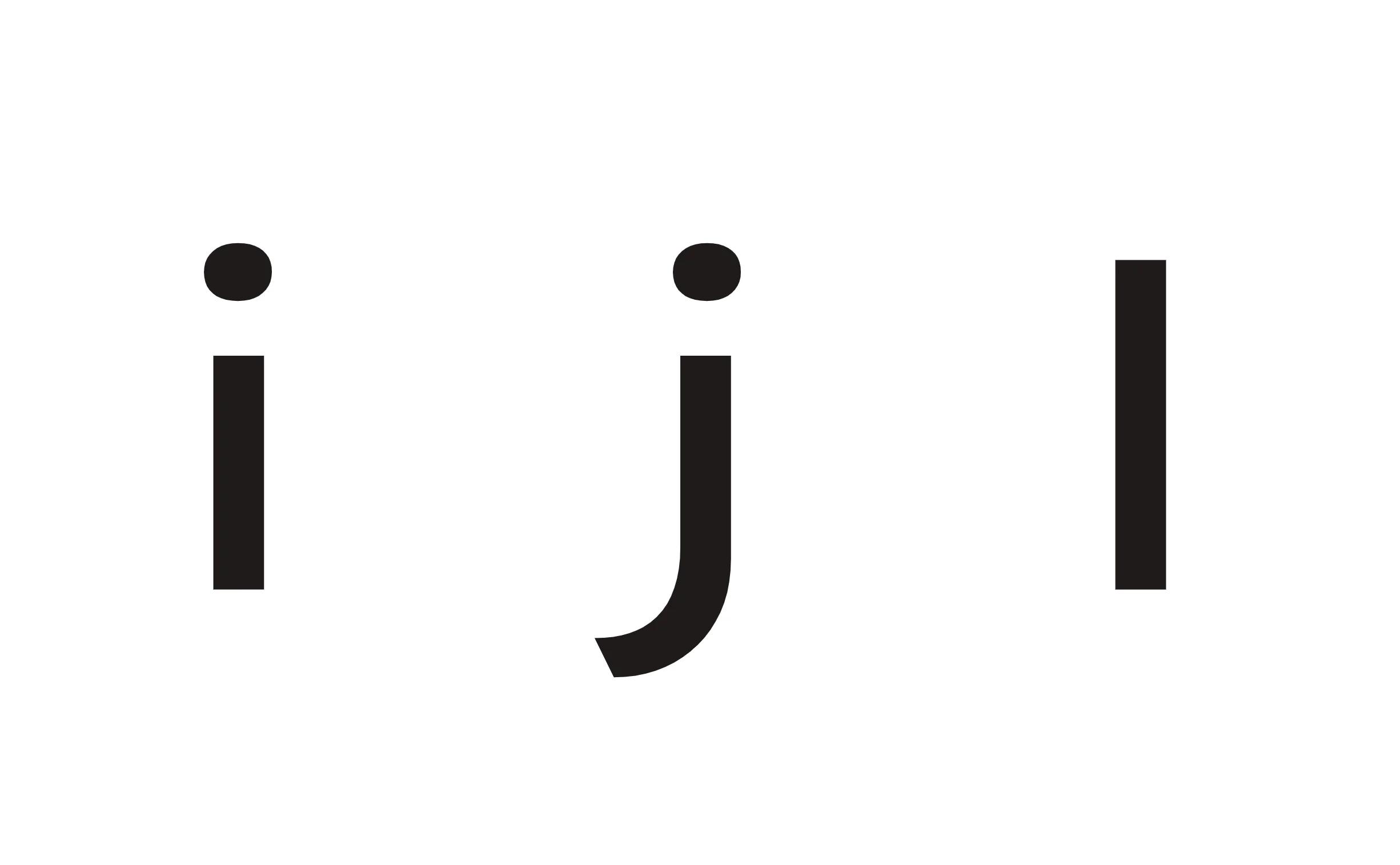 Lowercase i, j, and l